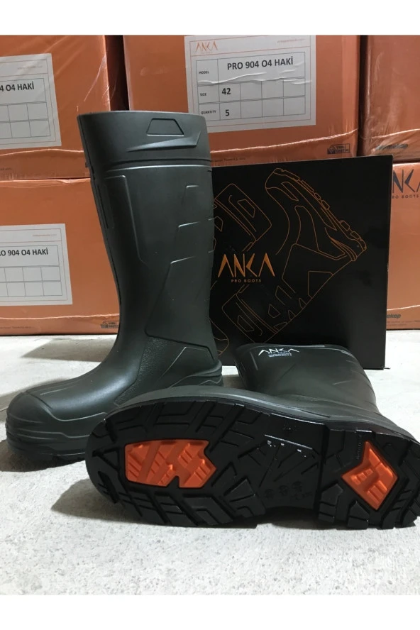 Mekap Anka Pro904 Pu Çizme Uzun Haki O4 Çelik Burunsuz no: 40 - 2