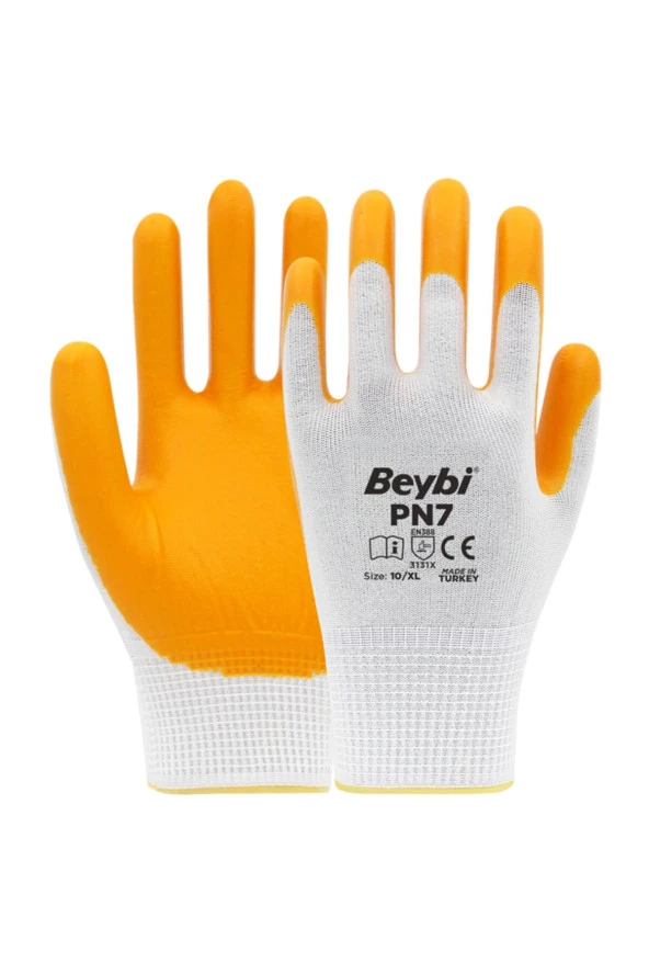 Beybi Pn7 Elk7 Nitril Kaplama Iş Eldiveni No:10 "144 Çift"
