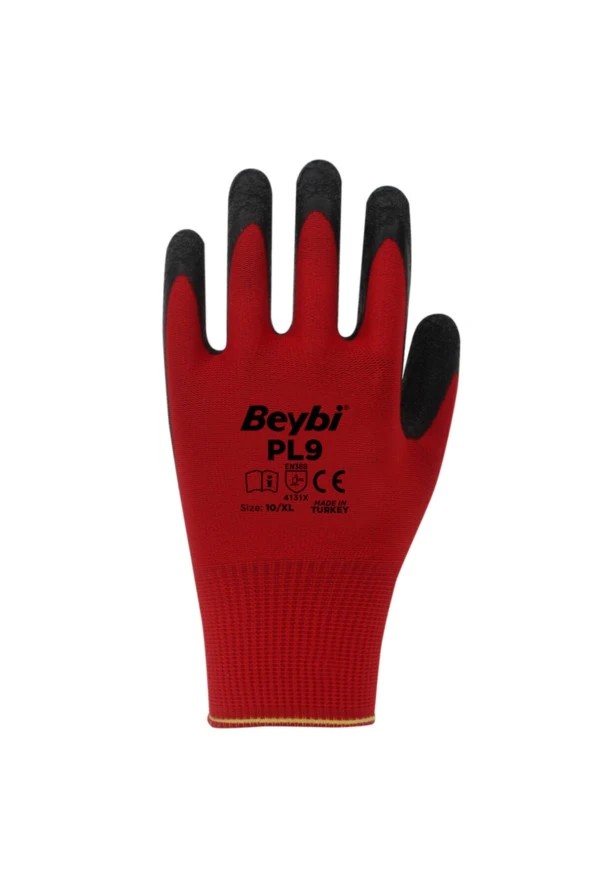 Beybi Pl9 Tırtıklı Nitril Örme iş Eldiveni No:10 - 288 Çift - Resim 2