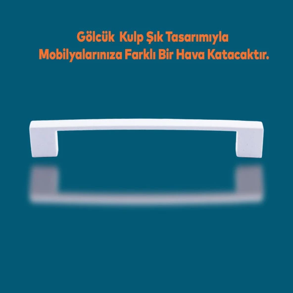 Gölcük Düz Mobilya Mutfak Dolap Çekmece Dolabı Kapak Metal Kulpu Kulbu Kulpları Beyaz 128 Mm-12.8 Cm - Resim 3