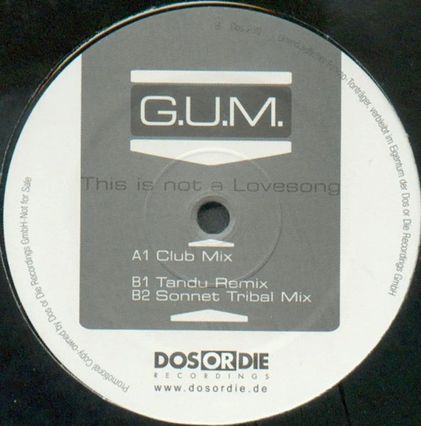 G.U.M. – This Is Not A Lovesong Trance Vinly Plak alithestereo