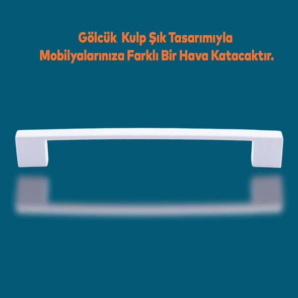 Gölcük Düz Mobilya Mutfak Dolap Çekmece Dolabı Kapak Metal Kulpu Kulbu Kulpları Beyaz 160 Mm - 16 Cm - 3