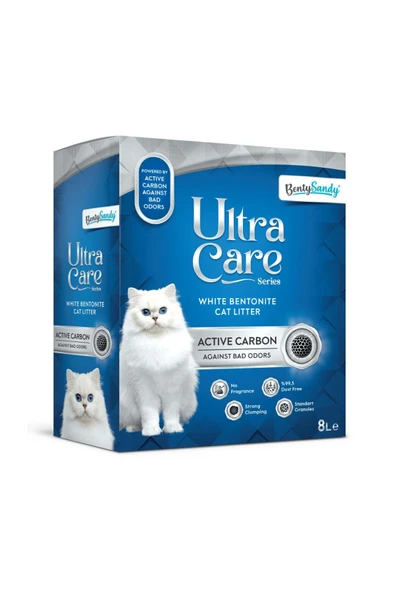 Ultra Care Series Aktif Karbonlu Topaklanan İnce Taneli Kedi Kumu 8Lx2 - Resim 2