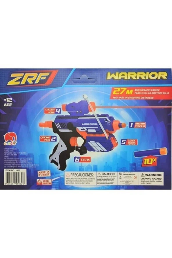 Ethem Oyuncak ZRF Soft Silah Lazerli 1453,10 Nişancı Mermisi Bulunan ZRF Nişancı Oyuncak Silah - 2