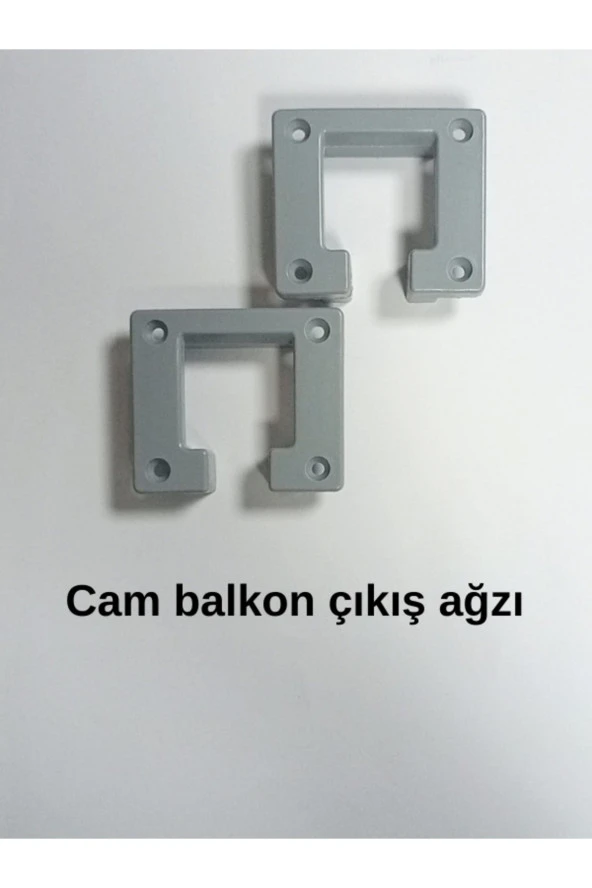 Cam Balkonlara Uygun 2 Adet Çıkış Ağzı ( GRİ) Plastik