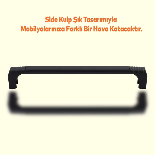 Side Çekmece Dolap Kulpu Mutfak Kulbu Metal Kulp Mobilya Dolabı Kulpları Renk (160 MM-16.0 CM) Siyah - 3
