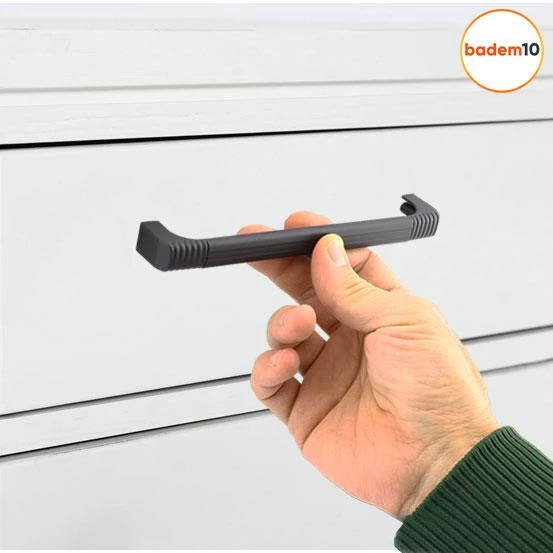 Side Çekmece Dolap Kulpu Mutfak Kulbu Metal Kulp Mobilya Dolabı Kulpları Renk (160 MM-16.0 CM) Siyah - 5
