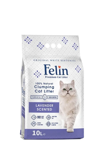 Felin Lavanta Kokulu Topaklanan İnce Taneli Kedi Kumu 10L ürün görseli 1