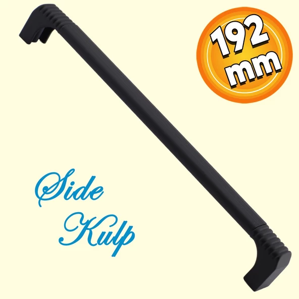 Side Mutfak Kulbu Çekmece Dolap Kulpu Metal Kulp Mobilya Dolabı Kulpları Renk 192 mm Siyah