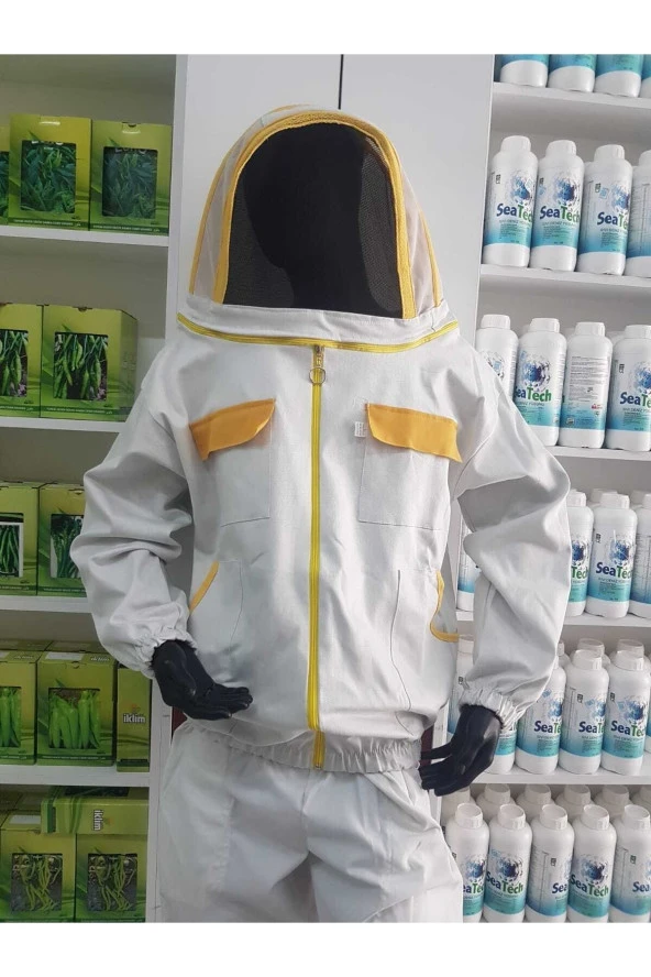 Sarı Detaylı Astronot Model Arıcı Kıyafeti (arıcı Maskesi)-XL Beden - 2