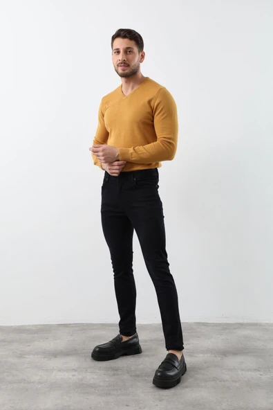 Erkek Koyu Lacivert Straight Fit Jean Pantolon