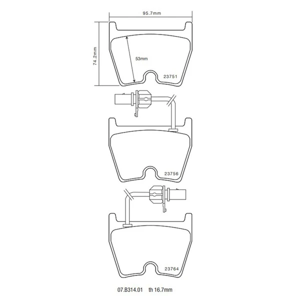 BREMBO BALATA AUDI / LAMBORGHİNİ 07.B314.01 - Resim 3