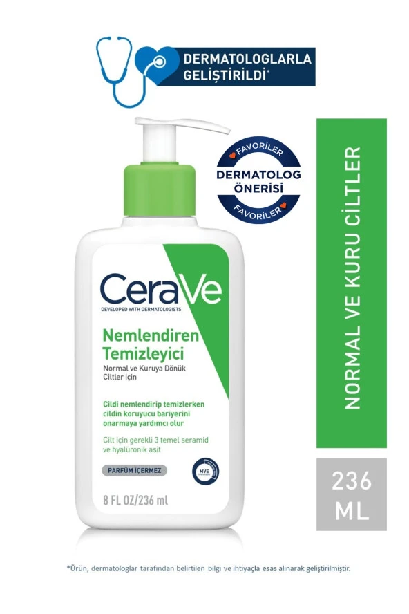 Cerave Nemlendiren Temizleyici Normal & Kuruya Dönük Ciltler İçin 236 ml