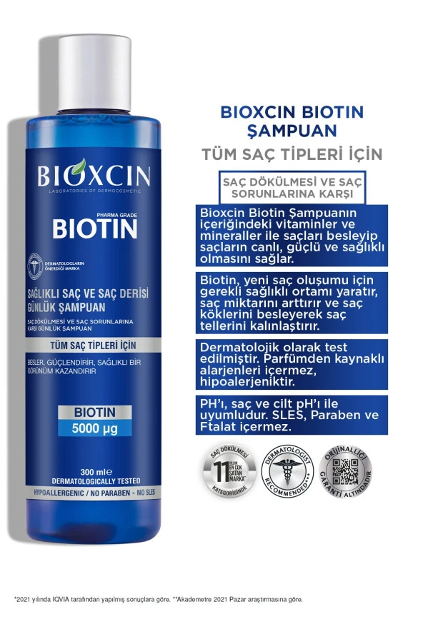 Bioxcin Şampuan Günlük Biotin 300 Ml - Resim 2