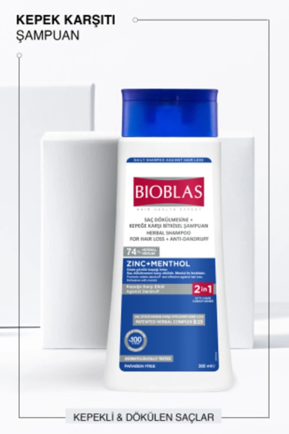 Bioblas 2’si 1 Arada Mentol Ferahlığı ve Kepek Karşıtı Şampuan 360 ml - Resim 2
