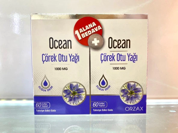 Ocean Çörek Otu Yağı 1000 mg 60 Kapsül - 1+1 Kofre Paket