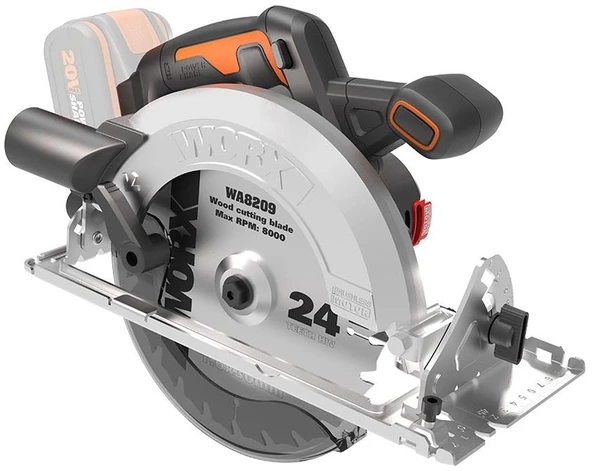 WORX WX520.9 20Volt 190mm Kömürsüz Profesyonel Şarjlı Daire Testere (Akü Dahil Değildir)