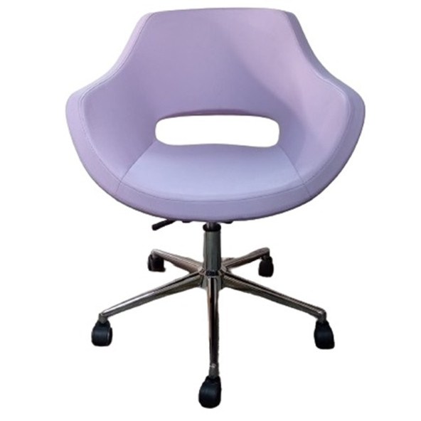 Büro Koltuğu Çalışma Sandalyesi Döküm Süngerli Lila Suni Deri - Resim 2