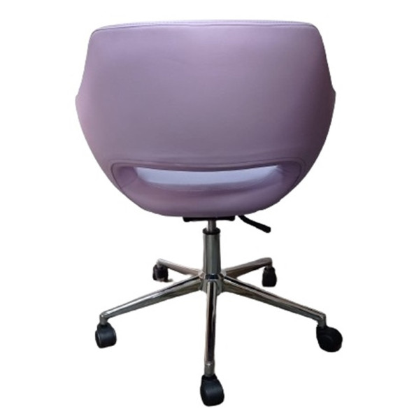 Büro Koltuğu Çalışma Sandalyesi Döküm Süngerli Lila Suni Deri - Resim 4