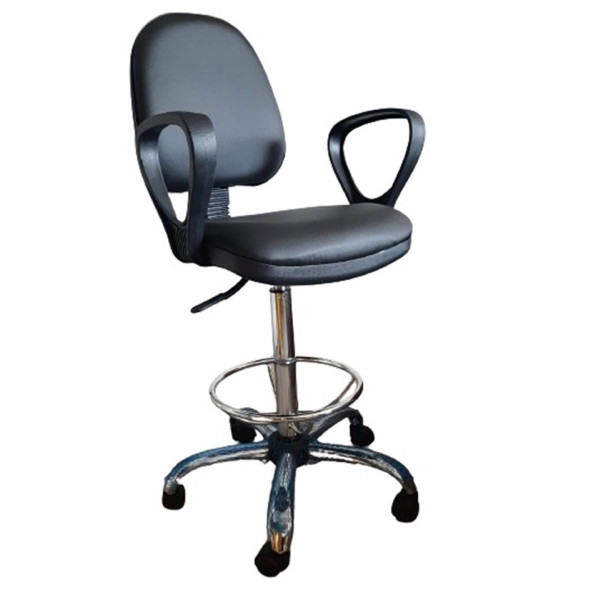 Bar Taburesi Çemberli Kolçaklı Krom Yıldız Ayaklı