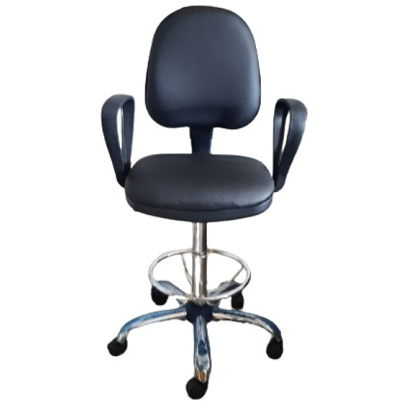 Bar Taburesi Çemberli Kolçaklı Krom Yıldız Ayaklı - 2