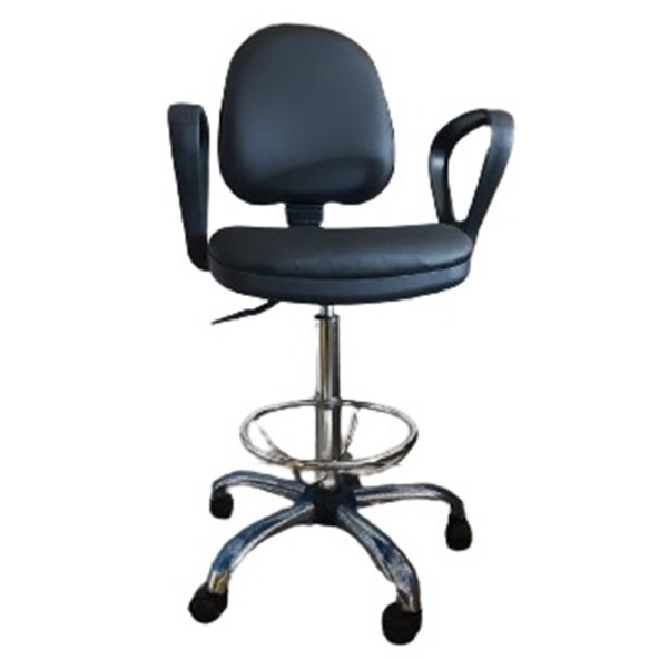 Bar Taburesi Çemberli Kolçaklı Krom Yıldız Ayaklı - 5