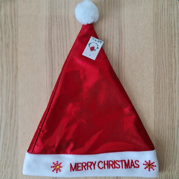Yılbaşı Yeniyıl Kostümü Lüks Parıltılı Noel Baba Şapkası Kaliteli Yılbaşı Şapkası - 2