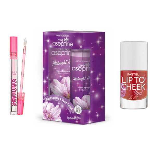 Show By Pastel Show Your Clear Gloss - Dudak Parlatıcısı + Pastel Lip To Cheek Tint 02 - Lolita