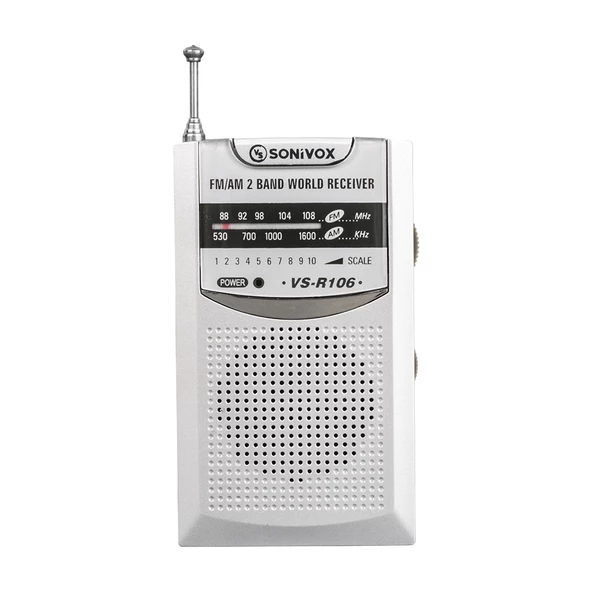 Sonivox VS-R106 Mini FM Radyo Gri