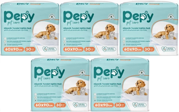 Pepy Evcil Hayvan Tuvalet Eğitim Pedi 60*90CM 150 Adet (5PK*30)