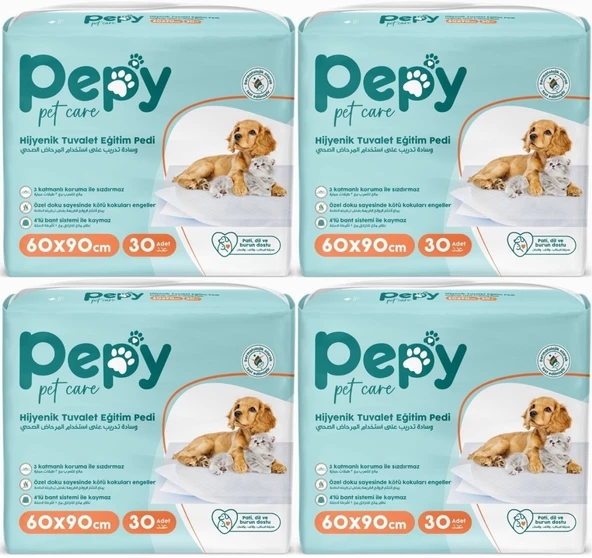 Pepy Evcil Hayvan Tuvalet Eğitim Pedi 60*90CM 120 Adet (4PK*30)