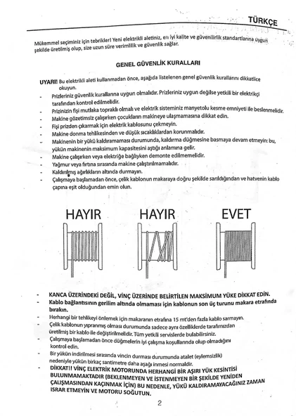 STR-201-PA1200 ELEKTRİKLİ VİNÇ 600/1200 KG BAKIR SARGI - 4