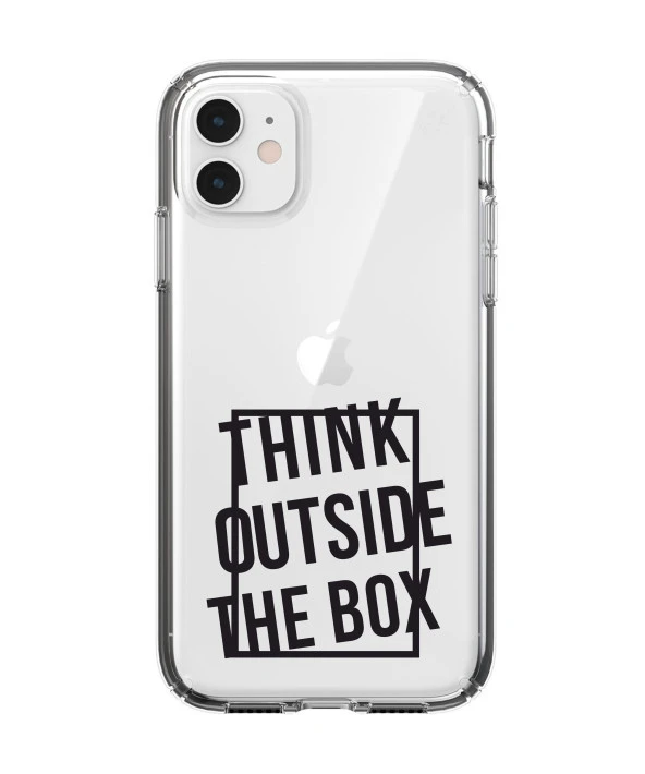 iPhone 11 Think Outside The Box Desenli Şeffaf Silikonlu Kılıf