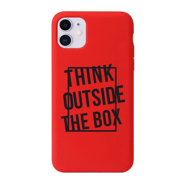 iPhone 11 Think Outside The Box Desenli Şeffaf Silikonlu Kılıf - 2