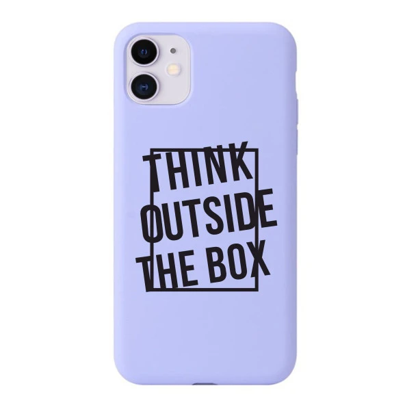 iPhone 11 Think Outside The Box Desenli Şeffaf Silikonlu Kılıf - 3