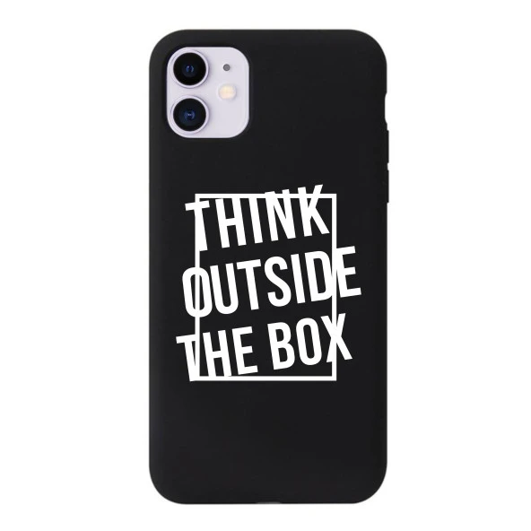 iPhone 11 Think Outside The Box Desenli Şeffaf Silikonlu Kılıf - 7