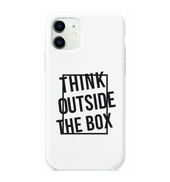 iPhone 11 Think Outside The Box Desenli Şeffaf Silikonlu Kılıf - 8