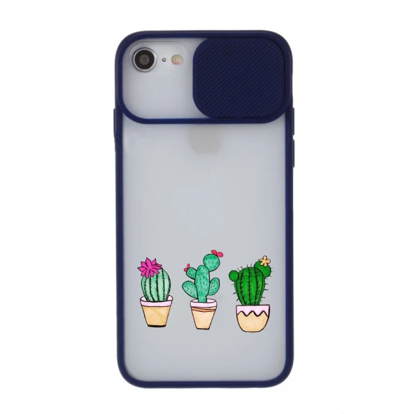 iPhone 8 Kaktüs Desenli Kamera Korumalı Telefon Kılıfı - Resim 6