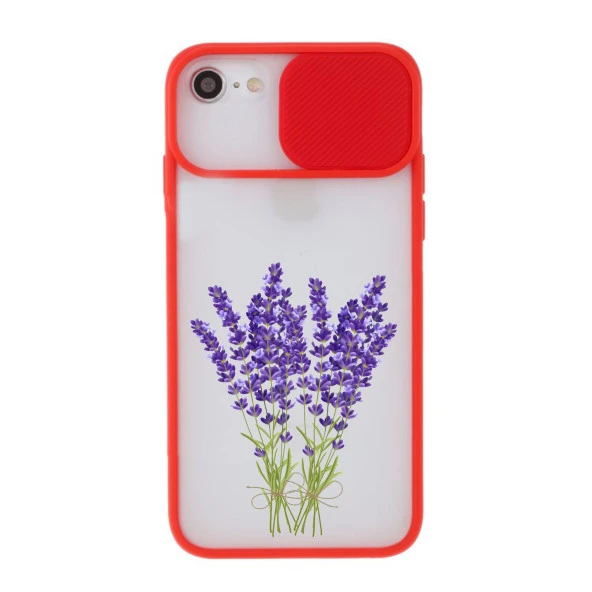 Lavanta Tasarımlı iPhone 8 Kamera Korumalı Telefon Kılıfı - Resim 3