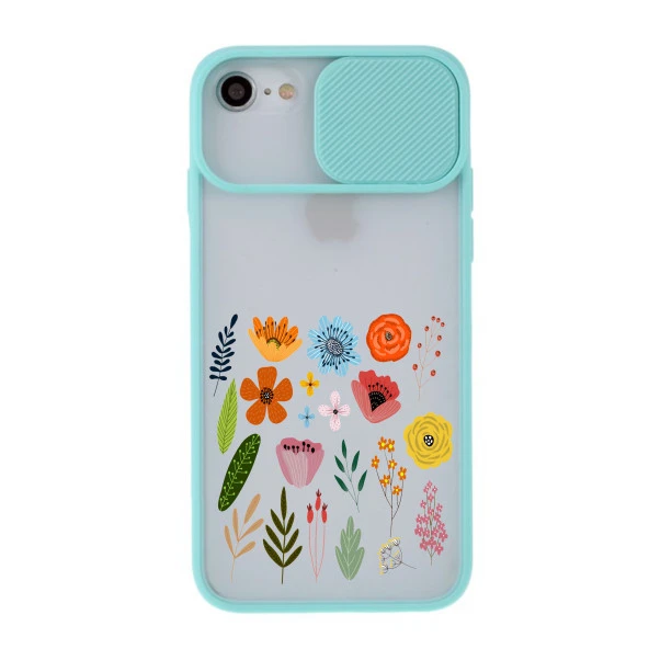 Renkli Bahçe Tasarımlı iPhone 7 Kamera Korumalı Telefon Kılıfı - Resim 2