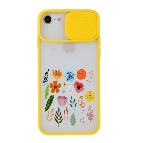 Renkli Bahçe Tasarımlı iPhone 7 Kamera Korumalı Telefon Kılıfı - Resim 7