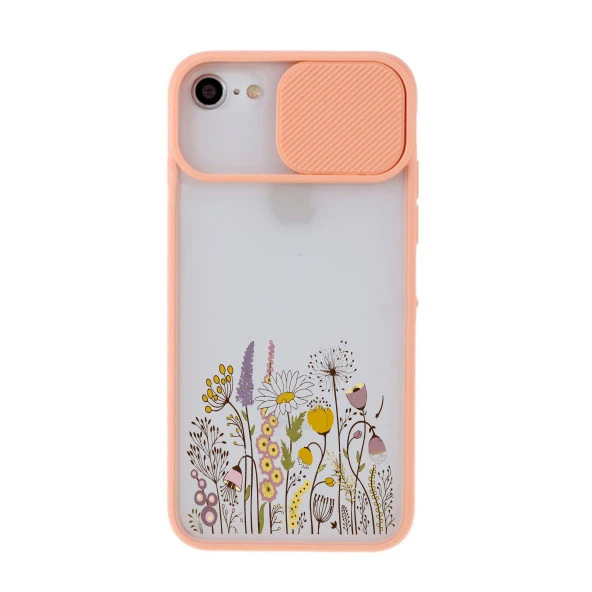 Renkli Gül Tasarımlı iPhone 8 Kamera Korumalı Telefon Kılıfı - Resim 3