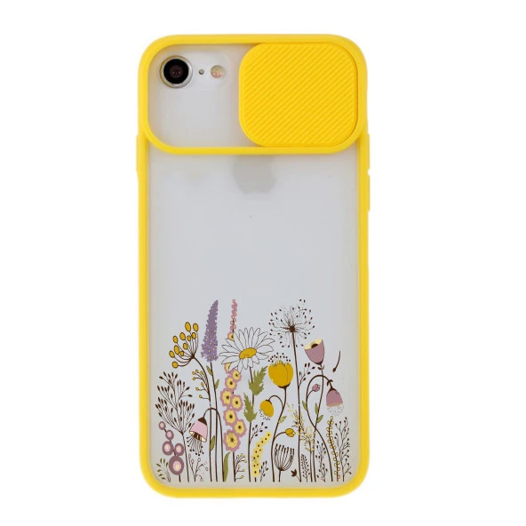 Renkli Gül Tasarımlı iPhone 8 Kamera Korumalı Telefon Kılıfı - Resim 5