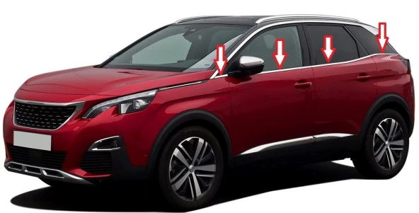 3008 Cam Çıtası 8 Parça  Paslanmaz Çelik 2016 > ürün görseli 1