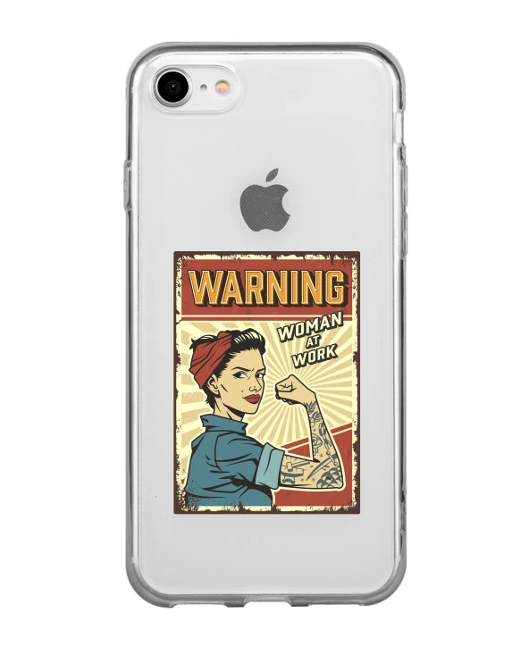 iPhone SE (2020) Women At Work Şeffaf Kılıf - Resim 2