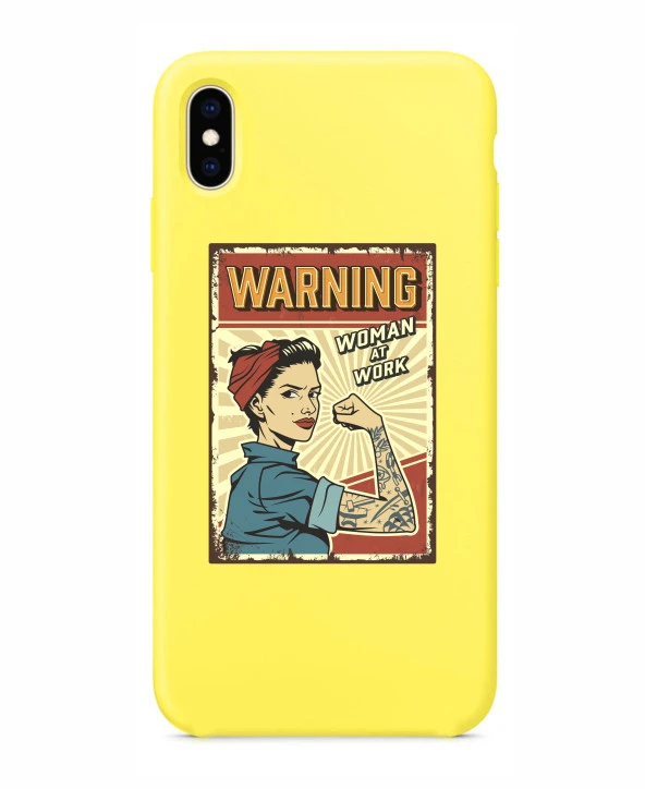 iPhone X / Xs Women At Work Şeffaf Kılıf - Resim 4
