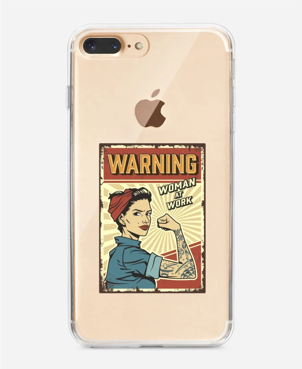 iPhone 8 Plus Women At Work Şeffaf Kılıf - Resim 4