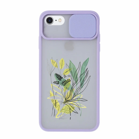 Yaprak Tasarımlı iPhone 7 Kamera Korumalı Telefon Kılıfı - Resim 6