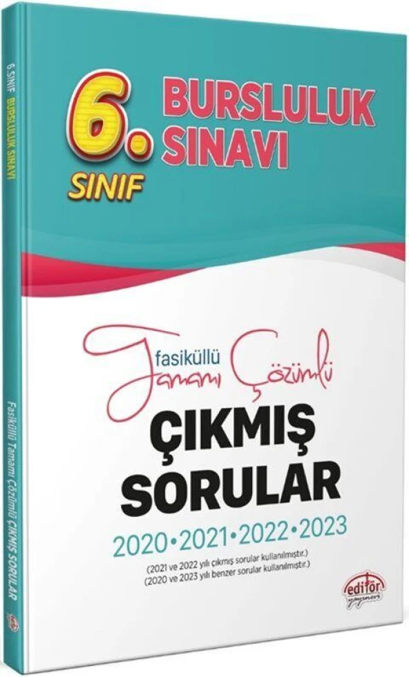 6. Sınıf Bursluluk Sınavı Çıkmış Sorular Ve Çözümleri Editör Yayınları