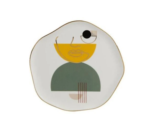 Porland Abstract 6Lı 21cm Düz Tabak Desen1